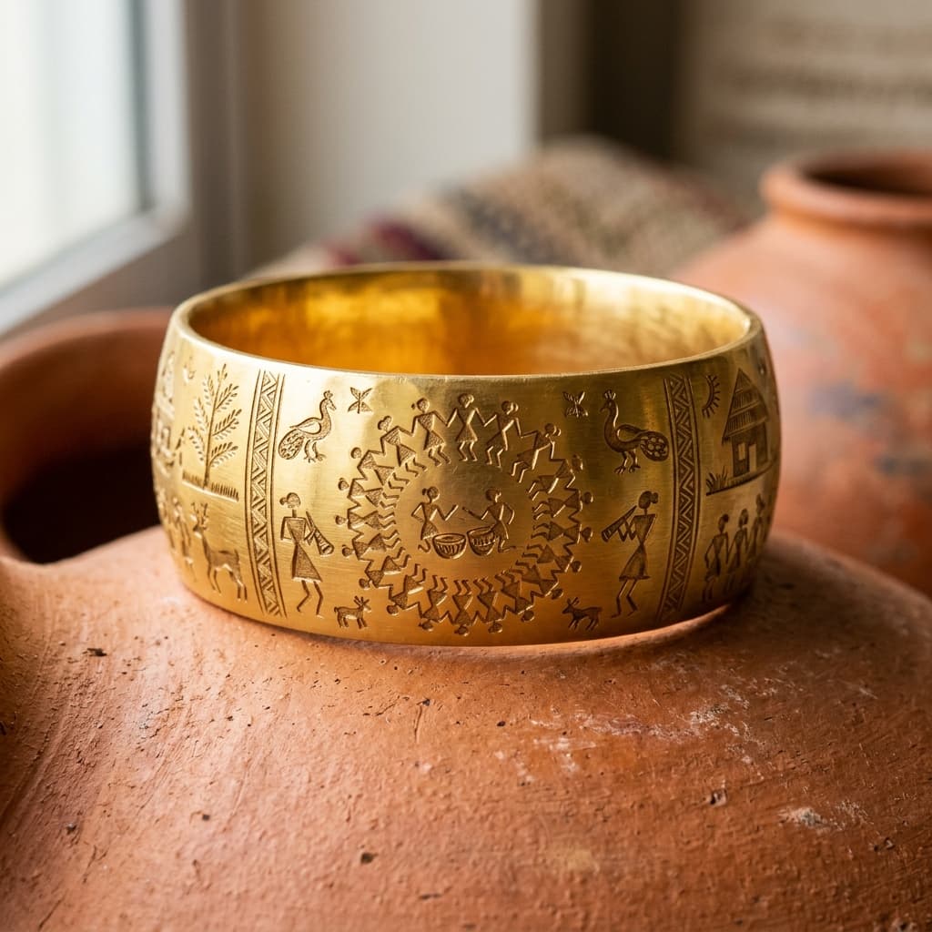 The Raj Kada (Royal Wrist Cuff) — Warli Edition